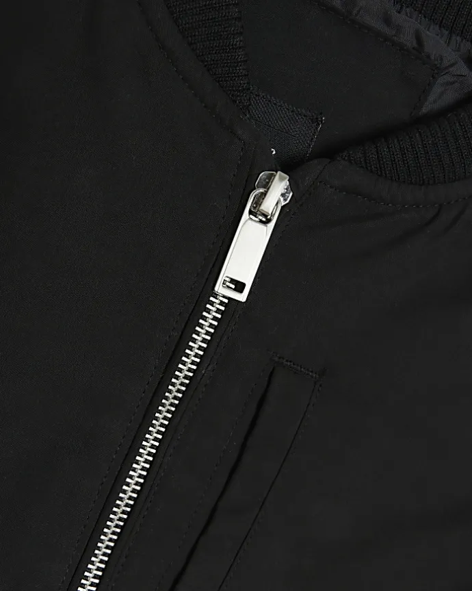 Black zip up smart bomber jacket