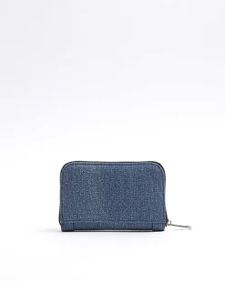 Blue denim studded purse