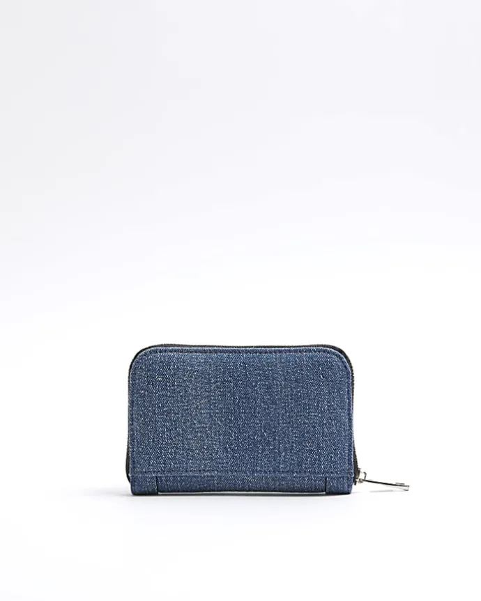 Blue denim studded purse