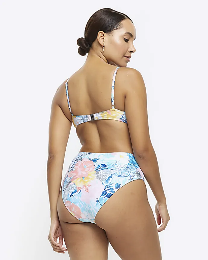 Blue diamante balconette bikini top