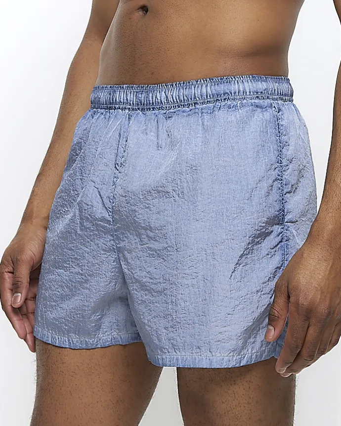 Blue elasticated swim shorts