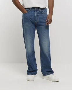 Blue faded baggy jeans