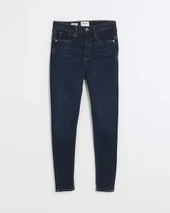 Blue high waist bum sculpt skinny jeans
