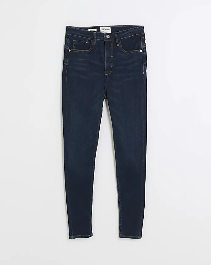 Blue high waist bum sculpt skinny jeans