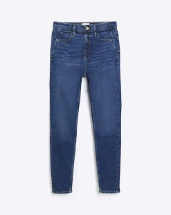 Blue high waisted bum sculpt skinny jeans