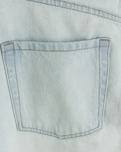 Blue high waisted relaxed straight leg jeans