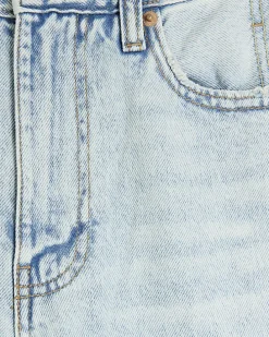Blue high waisted relaxed straight fit jeans