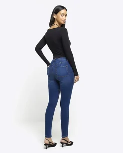 Blue high waisted skinny jeans