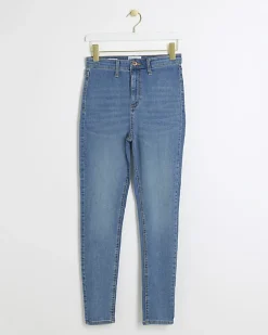 Blue high waisted skinny jeans