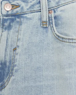 Blue high waisted slim straight jeans
