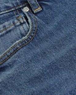 Blue high waisted stove pipe straight jeans