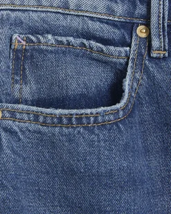 Blue high waisted tapered jeans