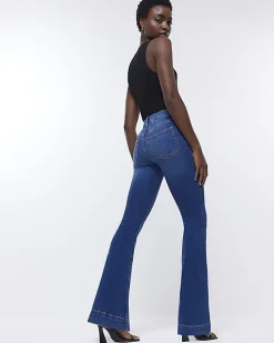 Blue high waisted tummy hold flare jeans