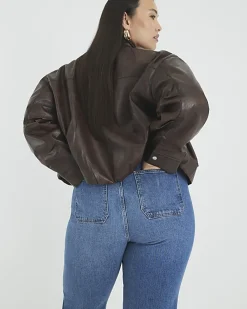 Blue high waisted wide leg jeans