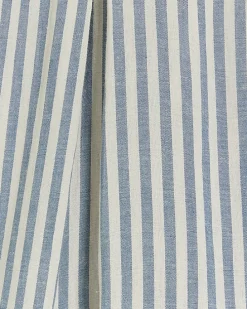 Blue linen blend stripe shorts