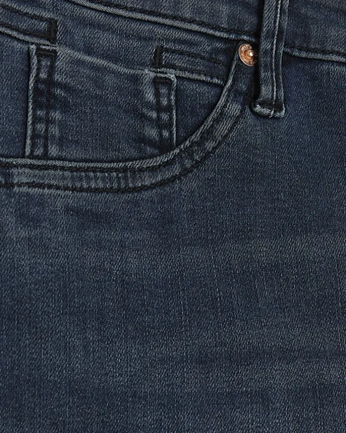 Blue mid rise bum sculpt skinny jeans