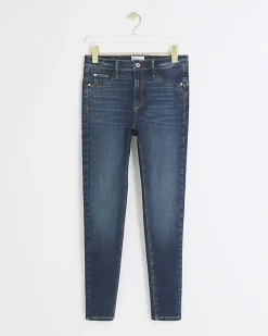 Blue mid rise bum sculpt jeggings