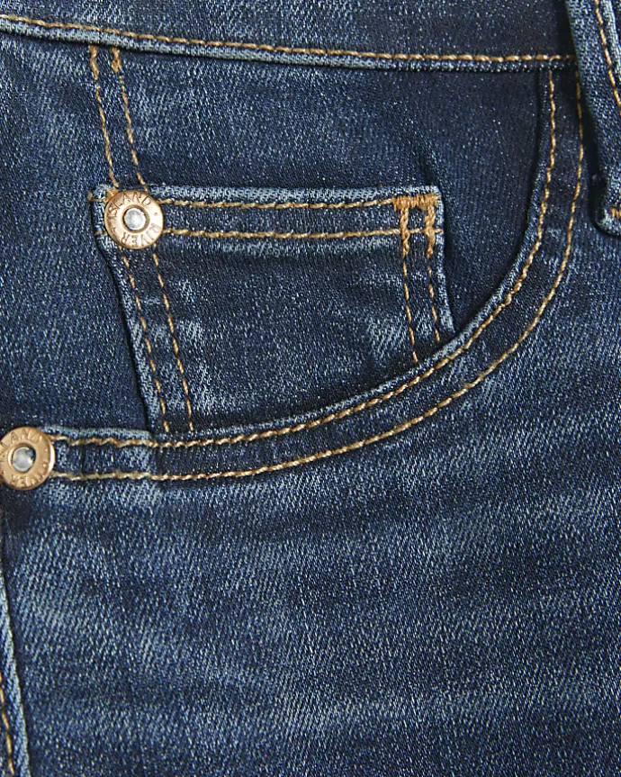 Blue mid rise bum sculpt jeggings