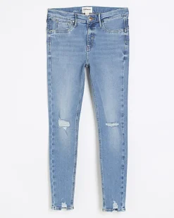 Blue molly ripped bum sculpt jeggings