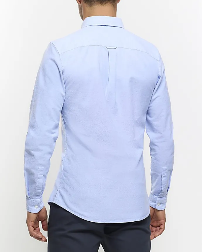 Blue Muscle Fit Oxford Smart Shirt
