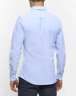 Blue Muscle Fit Oxford Smart Shirt