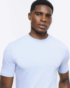 Blue muscle fit t-shirt