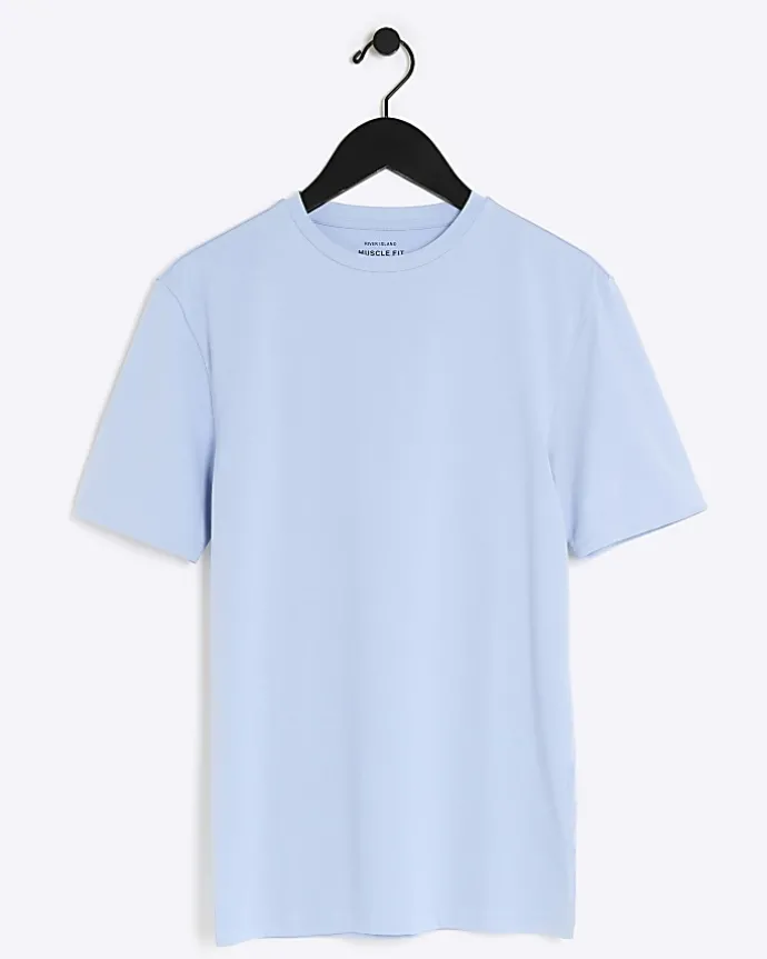 Blue muscle fit t-shirt