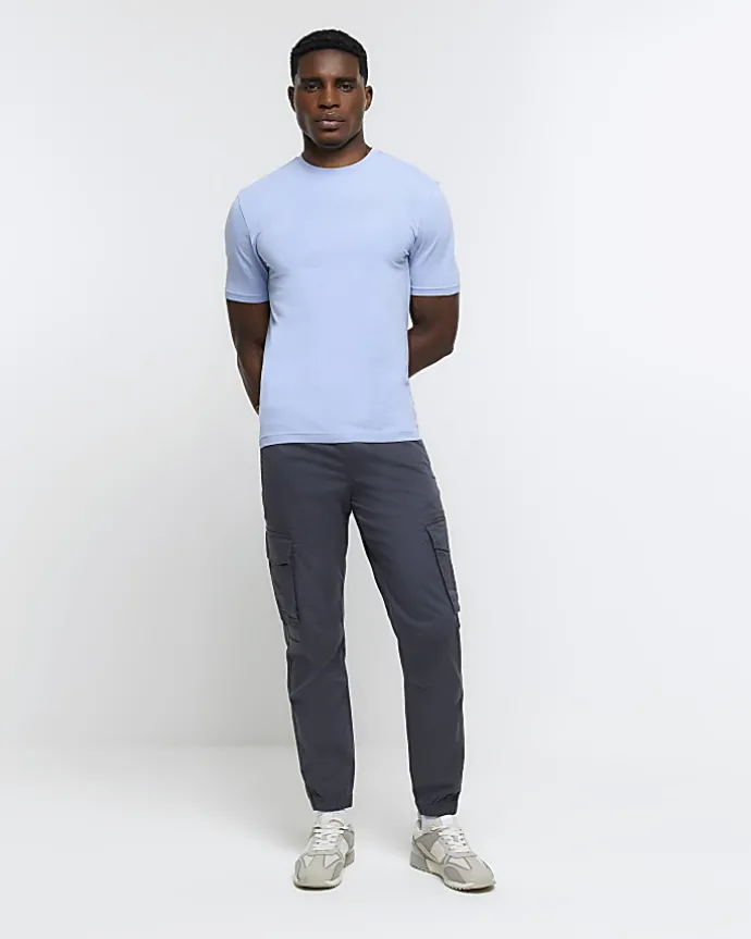 Blue muscle fit t-shirt