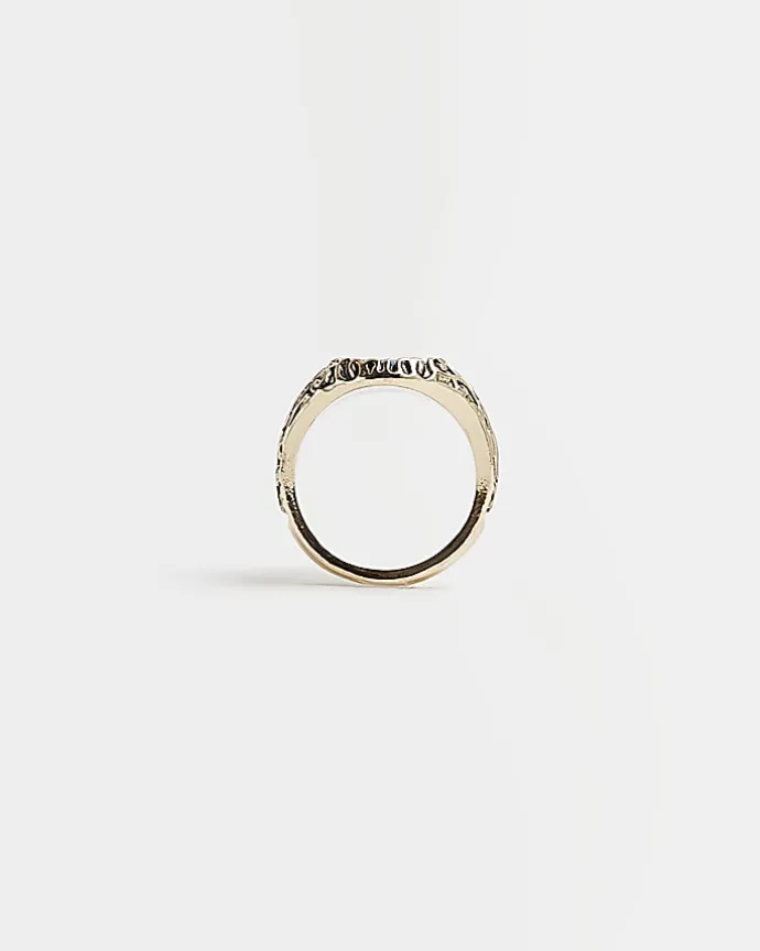Blue print Pinky Ring