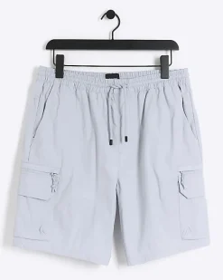 Blue regular fit cargo shorts
