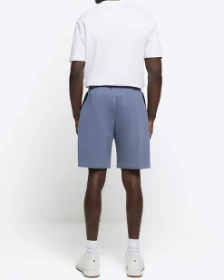 Blue regular fit elasticated shorts
