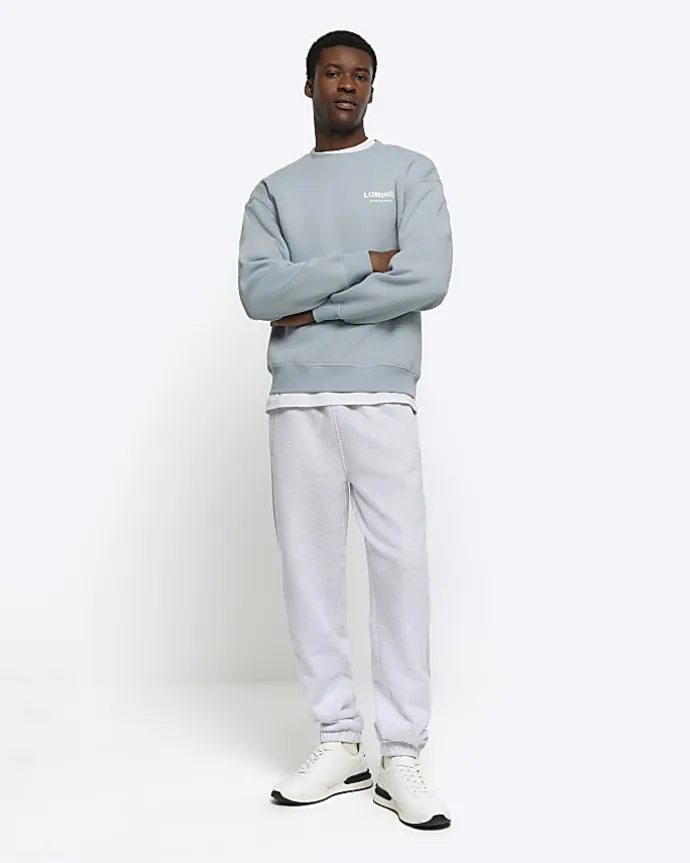 Blue regular fit graphic sweatshirt