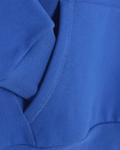 Blue regular fit script graphic hoodie