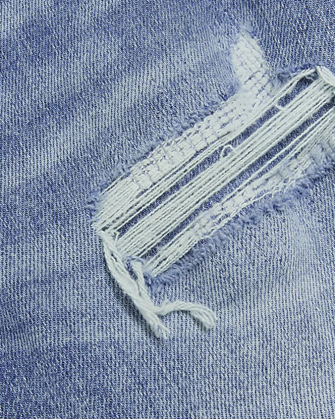 Blue ripped high waisted skinny jeans
