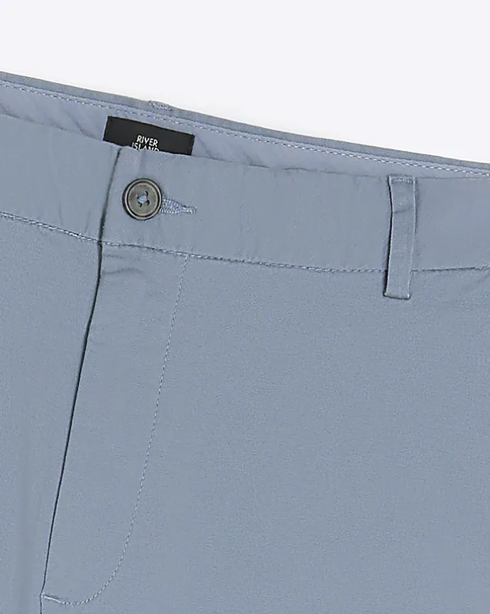 Blue skinny fit chino shorts