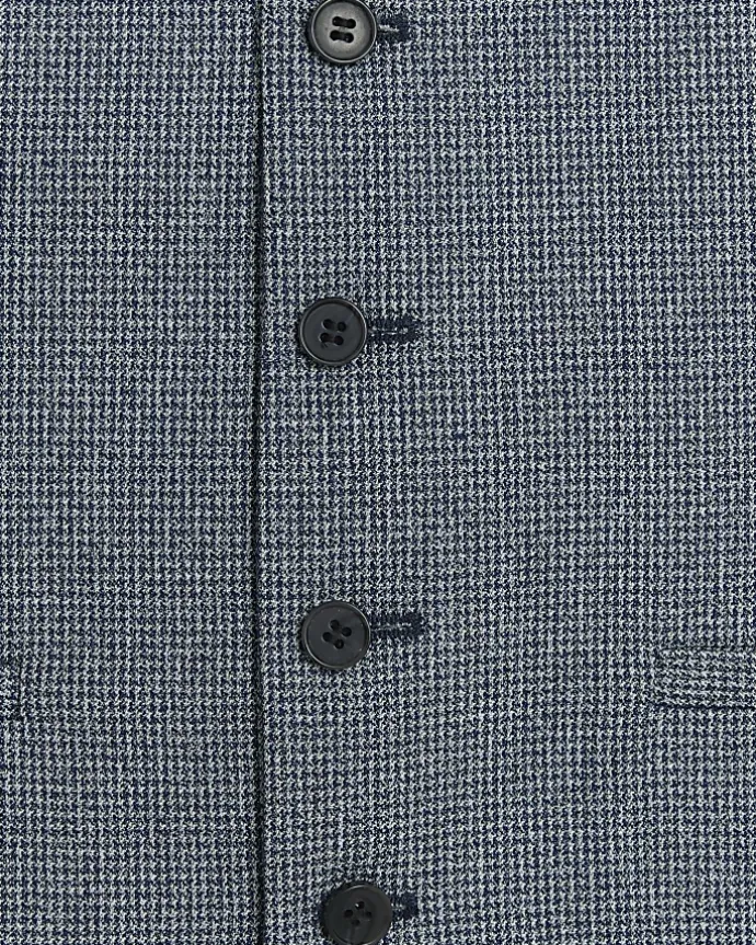 Blue skinny fit dogtooth waistcoat