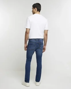 Blue skinny fit faded jeans