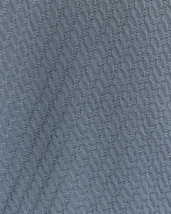 Blue slim fit diagonal stitch half zip jumper