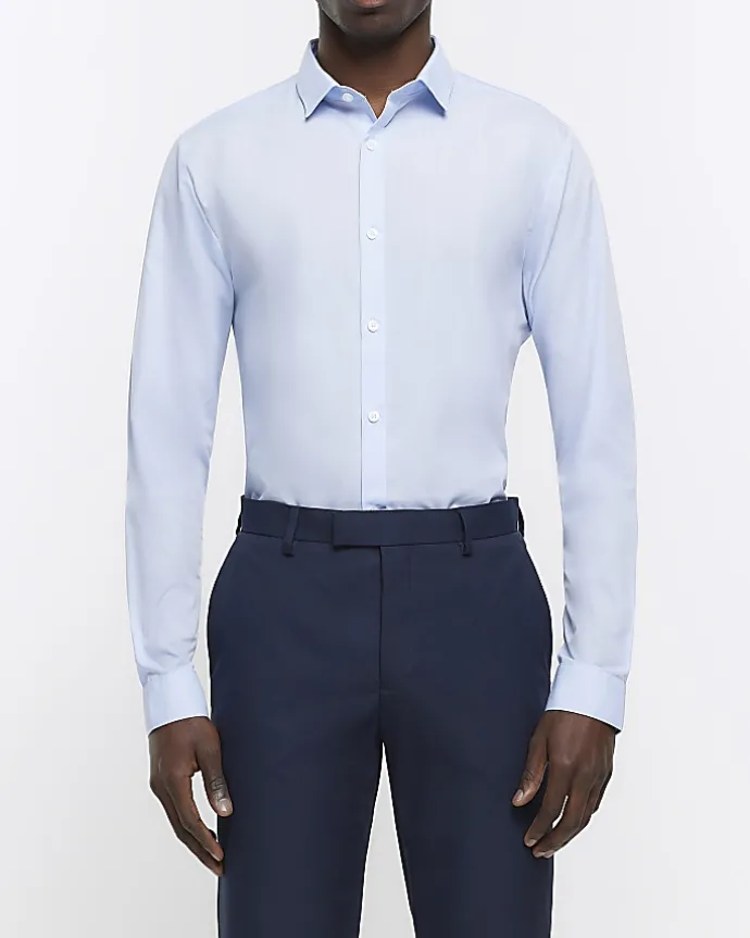 Blue slim fit multipack of 5 smart shirts