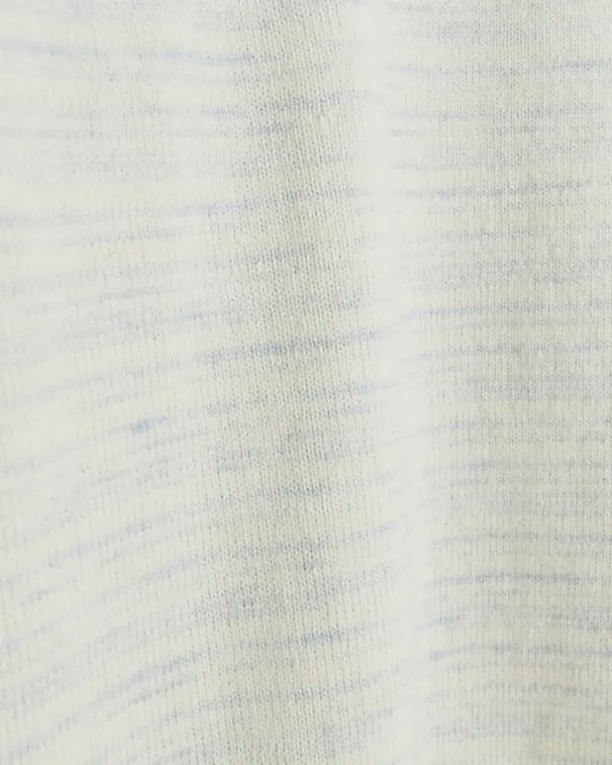 Blue slim fit wool blend crew jumper