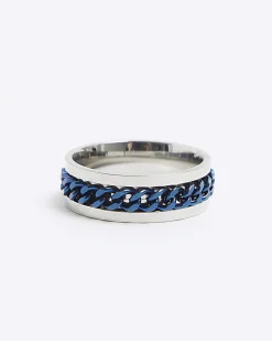 Blue Stainless Steel Chain Ring