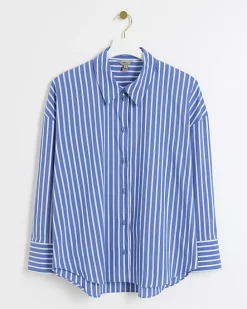 Blue stripe long sleeve shirt