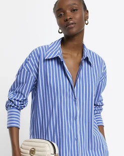 Blue stripe long sleeve shirt