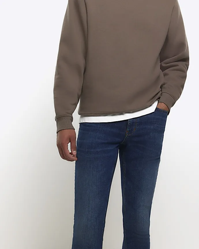Blue super skinny fit spray on jeans