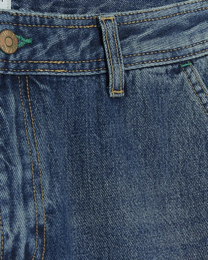 Blue wide leg cargo jeans
