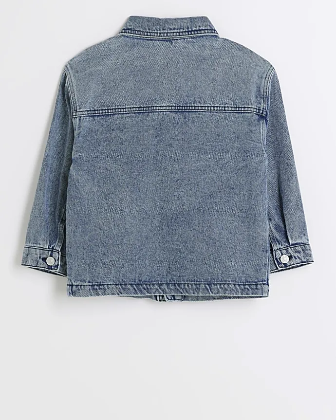 Boys blue badged chore jacket