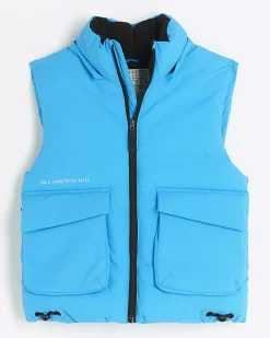 Boys blue hooded gilet