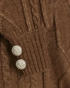Brown cable knit jumper mini dress