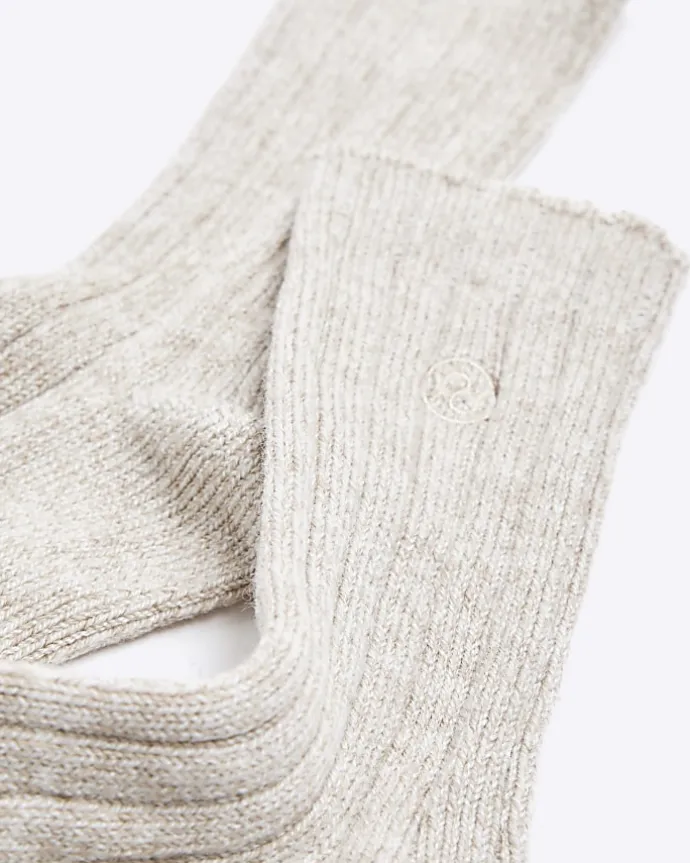 Brown chunky knit socks