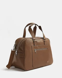Brown faux leather holdall
